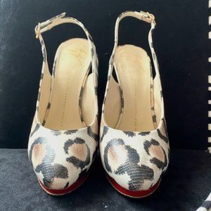 Giuseppe Zanotti Leopard Slingback Heels